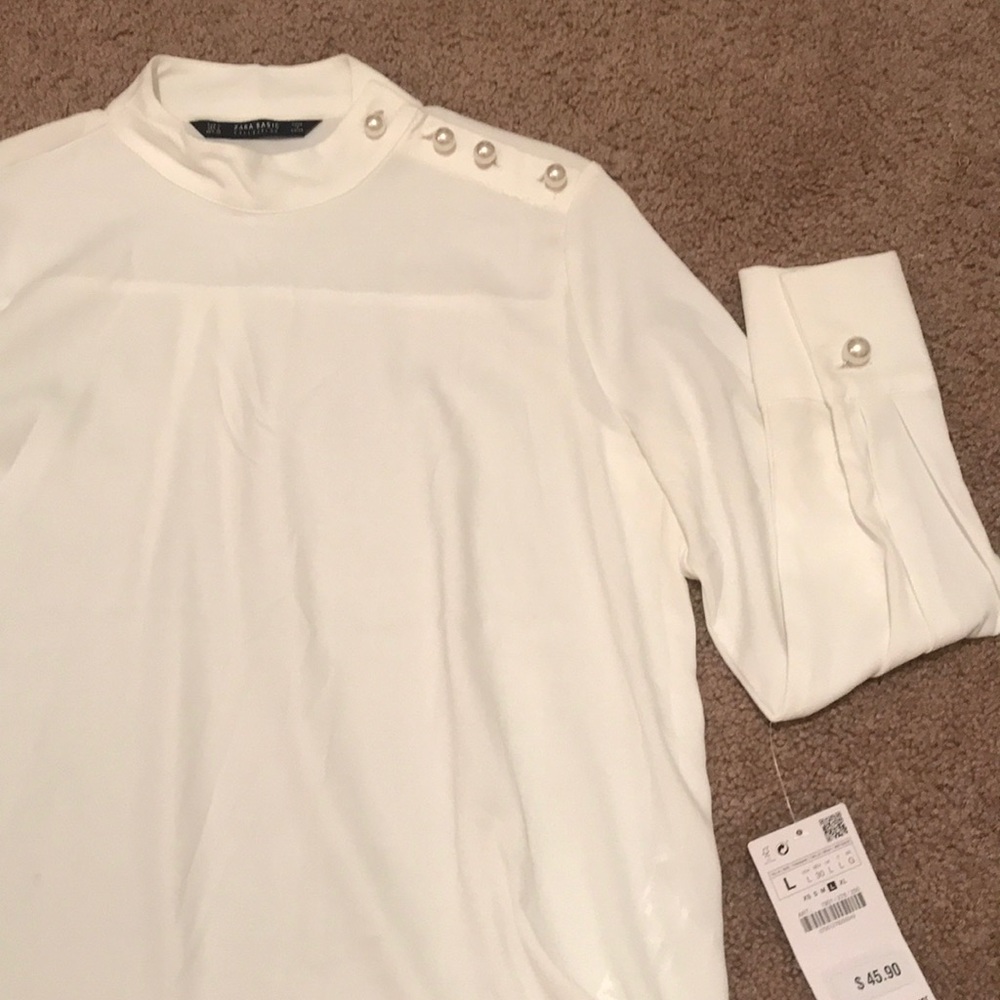 White pearl blouse